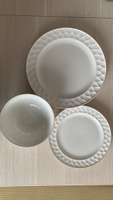Набор посуды столовой 18 пред. 6 перс. Каприз столовый сервиз белый обеденный фарфор Коралл #6, Екатерина С.