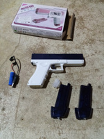 Автоматический водяной пистолет электрический Glock водный бластер детский автомат, синий #2, Самсонов С.