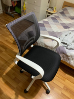 Кресло компьютерное Easy Chair 396W, офисный стул на колесиках, сетка/ткань, черный #36, Андрей К.