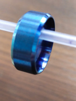 Кольцо широкое, унисекс, цвет синий, ширина 8 мм, размер 17,5 #84, Елена Ф.