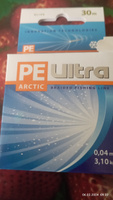 Плетеный шнур для рыбалки AQUA PE ULTRA ARCTIC зимний 0,04mm 30m, цвет - оливковый, test - 3,10kg #23, Максим А.