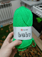 Пряжа YarnArt Baby 1 шт - 8233 (Неоново - зеленый) - 50 гр х 150 м / ЯрнАрт Беби #29, Зарина К.