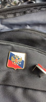 Значок Герб и флаг России, двуглавый орел, металл, цветная эмаль #5, Марат Б.