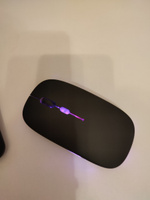 Мышь беспроводная бесшумная с подсветкой RGB c адаптером USB/ Мышка компьютерная оптическая для ноутбука в офис, компьютера, ПК для дома / Черная / Bluetooth #1, Татьяна И.