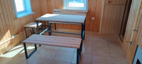 Стол садовый LACIO plus loft, стол деревянный для дачи, стол уличный металлический, 120х60х75 см, ГРОСТАТ #5, Марина А.