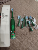 Электрическая зубная щетка детская Biksi на аккумуляторе, зеленый #5, Гульназ М.