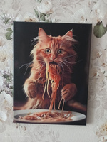 Интерьерная картина "Кот ест спагетти" 30*40 см #3, Елена Ч.