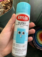 Krylon Аэрозольная краска Светящаяся люминисцентная, Акриловая, Глянцевое покрытие, 0.17 л, 0.2 кг, голубой #7, Константин Э.