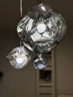 Люстра потолочная, светильник дизайнерский подвесной, серебристый диаметр 20 см #2, Лиана Б.