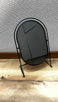Зеркало настольное косметическое для макияжа Mime, зеркало в ванную гримерное, овальное, черное, диаметр 27 см #11, Дмитрий Ш.
