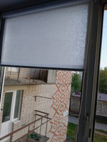 Рулонные шторы ЭКОНОМ для балкона ширина 66 см х 150 см цвет белый текстура цветок жасмин #109, Андрей К.