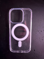 Прозрачный чехол для iPhone 15 Pro с поддержкой MagSafe/ магсейф на Айфон 15 про для использования магнитных аксессуаров, противоударный #45, Сергей К.