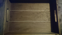 Набор деревянных подносов 38х28 см в стиле рустик (состаренный), 2 шт, столики для завтрака в постель Флоутард, для кухни, бурый #97, Дарья