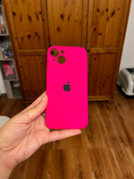 Силиконовый чехол на Айфон 14 с защитой камеры с логотипом / Silicone Case iPhone 14 camera protect #31, Лидия Д.