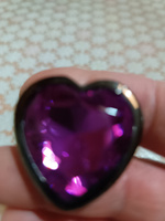 Плаг 4sexdream с фиолетовым стразом в виде сердечка, 2,8 х 7,6 см, металл, черный #3, Елена С.