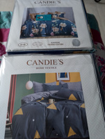 Комплект постельного белья Candies семейный, Сатин люкс, наволочки 70x70, 50x70, простыня на резинке по кругу #34, Светлана А.