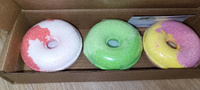 COSMEYA Бомбочки-пончики для ванн 3шт, набор из бомбочек с ароматами земляники, яблока, маракуйи с морской солью #69, Елена У.
