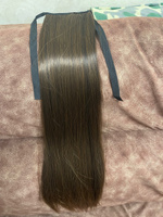 Хвост накладной для волос шиньон на лентах 60 см светло-коричневый оттенок #81, Юлия Ф.