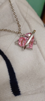 Цепочка женская, ожерелье подвеска розовое сердце #1, Барфия Р.
