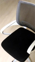 Кресло компьютерное офисное, черный/белый, обивка сетка/ткань, крестовина пластик, HELE #6, Валерий И.