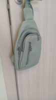 Сумка рюкзак через плечо, женский маленький однолямочный сумка-слинг, цвет зеленый #6, Сергей И.