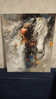 Картина по номерам Hobruk "Единение", на холсте на подрамнике 40х50, раскраска по номерам, девушка / люди #7, Фаиль Г.