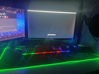 Большой игровой коврик для компьютерной мыши и клавиатуры с RGB подсветкой для компьютера и ноутбука. Игровая поверхность для дома и офиса. Геймерский коврик для ПК. Монстр. 80*30 см #20, Олег Р.