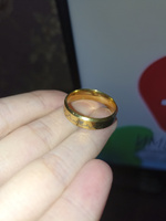 Кольцо из стали "Сердцебиение", мужское и женское золотое ширина 6 мм. размер 20 #64, Алёна Р.