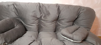 Раскладной диван кровать трансформер 195*93 см, спальное место 195*120 см, бескаркасный, коричневый с бежевым #32, Ираида К.