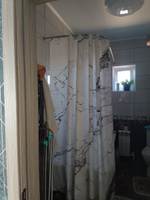 Штора для ванной комнаты Peva 200*200 см с кольцами водонепроницаемая мрамор #71, Елена Т.