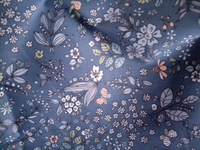 Ткань сатин. Цветочная лужайка на серо-синем. 100% хлопок. 100х160см #68, Венера