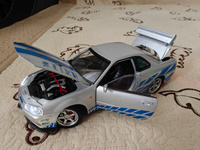 Коллекционная машинка Ниссан Скайлайн R34, nissan skyline R34 (серебристый) 1/24 #8, Руслан З.