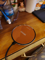 Беспроводное зарядное устройство Nillkin Magic Disc III с функцией Fast Charge с покрытием из экокожи, с кабелем в комплекте, коричневое #2, Роман А.
