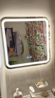 MariposaMirrors Зеркало для ванной "фронтальная пoдсветка 4500k, часы", 60 см х 60 см #16, Сергей
