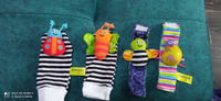 Детские носки-погремушки в комплекте с браслетами, набор развивающих игрушек 4 предмета #1, Снежана Т.