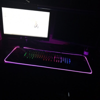 Большой игровой коврик для компьютерной мыши и клавиатуры с RGB подсветкой для компьютера и ноутбука. Игровая поверхность для дома и офиса. Геймерский коврик для ПК. Монстр. 80*30 см #22, Николай Г.