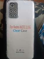 Прозрачный силиконовый чехол с защитой камеры для телефона Xiaomi Redmi Note 11 Pro / Ультратонкий противоударный чехол для Сяоми Редми Нот 11 Про с протекцией от прилипания / Накладка для смартфона #3, Марина Г.
