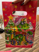 Подарочные пакеты новогодние упаковочные маленькие детские, Пакетик символ года 2024 дракон для упаковки конфет, сладостей на новый год, Набор 10 шт #10, Мария С.