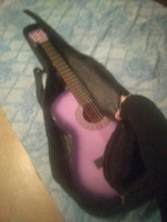 Классическая гитара с аксессуарами Набор начинающего гитариста (размер 7/8) фиолетовый #21, Лина С.