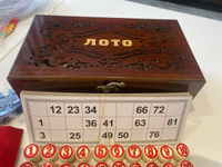 Настольная игра "Русское лото" в подарочной коробке. Лото в деревянной шкатулке - Настольная игра для семьи, для компании. Деревянное лото в наборе. #7, Нелли П.