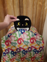 Мягкая игрушка-подушка глазастый квадратный Котокуб 20 см, черная #103, Юлия Д.