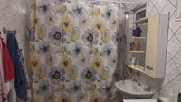 Штора для ванной комнаты тканевая на люверсах "Цветы" размер 180Х180см. #126, Виктория Ш.
