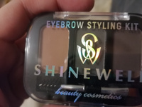 SHINEWELL Eyebrow styling kit Тени для бровей с кисточкой, трехцветная палетка теней #35, Вадим Т.