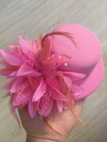 Шляпка-заколка из фетра с цветком, розовая #15, Анастасия З.