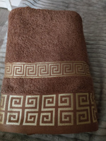 Набор полотенец махровых Luisa de Rizzo "Greek pattern" цвет коричневый 70х130см 2шт; полотенца банные #16, Елена Н.