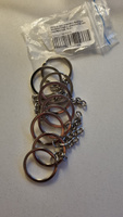Кольцо металлическое для ключей и брелков, фурнитура для брелка Monblick Chain с цепочкой 30 мм, серебристый, 10 шт #1, Агата М.