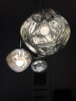 Люстра потолочная, светильник дизайнерский подвесной, серебристый диаметр 20 см #1, Лиана Б.