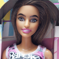 Кукла Barbie Стильная Шатенка в брендированном платье, HRH09 #1, Юля