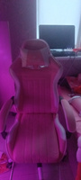 Розовое/белое игровое кресло HELE, экокожа, с подголовником, металлический железный каркас, с подставкой для ног, регулируемые подлокотники, регулируемая спинка #6, Анастасия Н.
