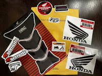 Наклейки на мотоцикл Honda 100 мм черные на прозрачном фоне #2, Ольга С.